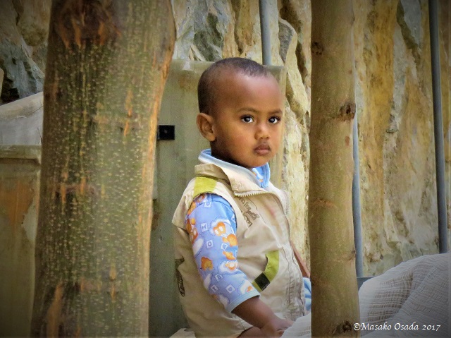 Toddler looking serious