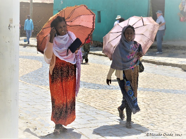 Two women walking