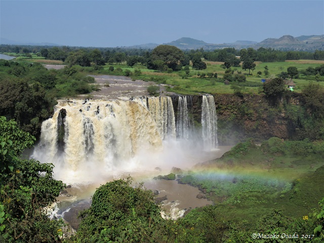 Blue Nile Falls with rainbow