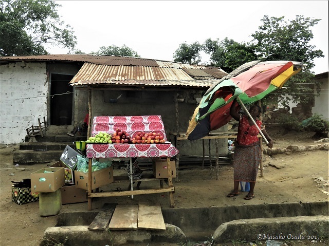 Fruit seller, on the way to Katata, Liberia, April 2017
