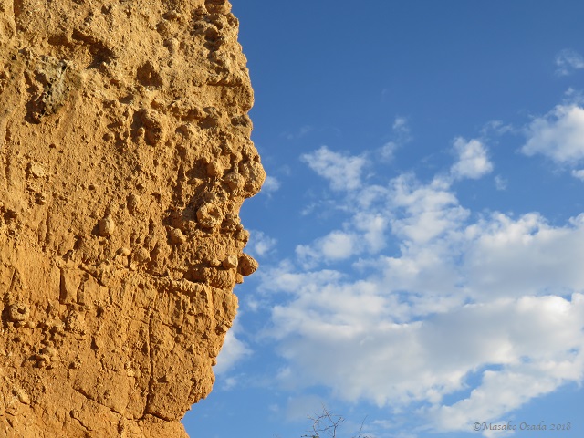Enormous rock looking like human face, Vingerklip, Namibia, May 2018