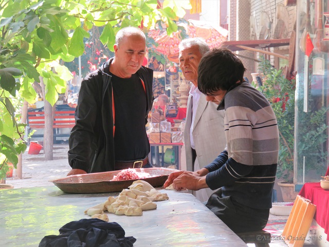 Samsa maker. Old City, Kashgar, Xinjiang, September 2018