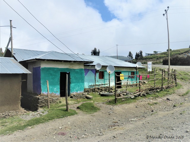Everybody has a sattelite dish. On the way to Guassa, Ethiopia, November 2018