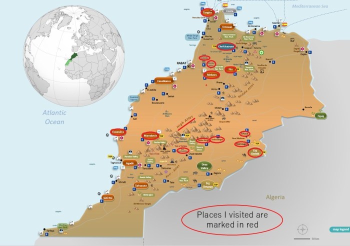 My travel map of Morocco